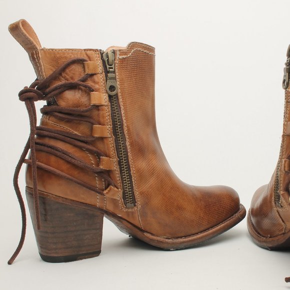 Bed Stu Cobbler Series Brown Leather boot back lace side Zipper Size US 7.5 NEW - Picture 10 of 16